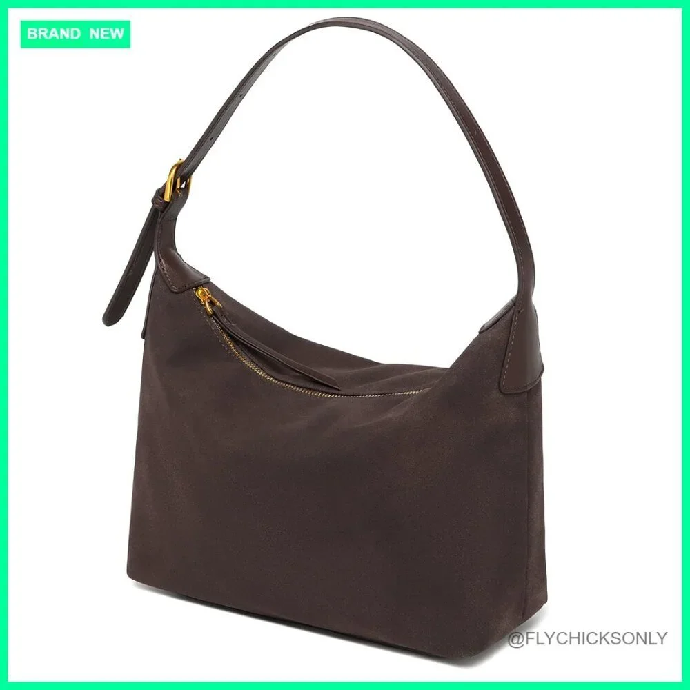 Medium Suede Hobo Bag Adjustable Strap Crossbody Shoulder Purse